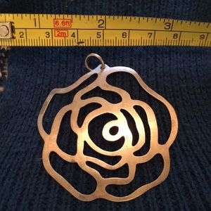 Sterling silver rose pendant